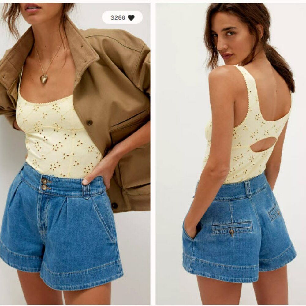 We The Free Marina Denim Trouser Short - Free People